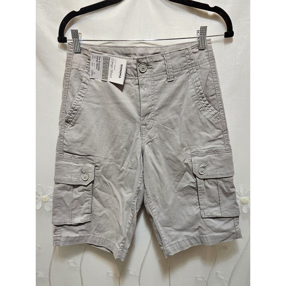 Sonoma NWT Womens Size 28 Gray Shorts Cargo Knee Length Everyday Durable Utility